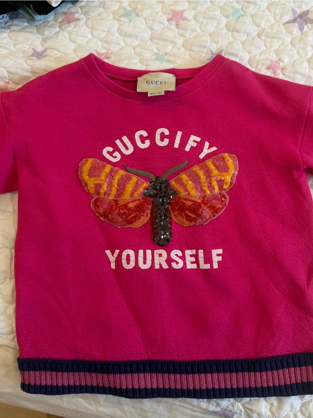 Gucci Girls' Pink Embroidered Butterfly Skirt